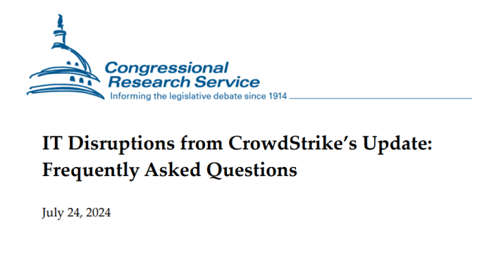 rapport des services du congres sur CrowdStrike